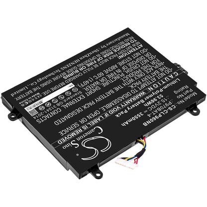 Replacement Battery for Schenker  Key 16 – Notebook, Laptop – 3550mAh / 53.96Wh / 15.2V