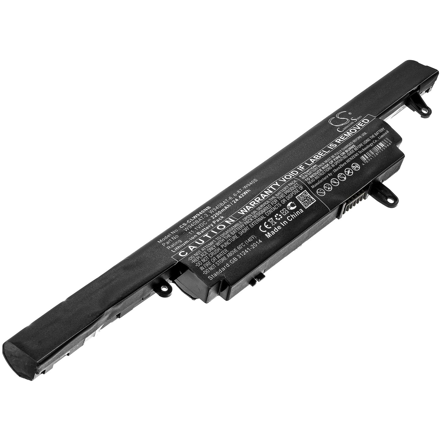 Replacement Battery for Clevo  Premium Tv Xs3210 – Notebook, Laptop – 2200mAh / 24.42Wh / 11.1V
