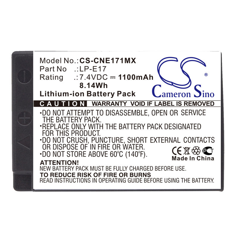 Replacement Battery for Canon  EOS 200D – Camera – 1100mAh / 8.14Wh / 7.4V