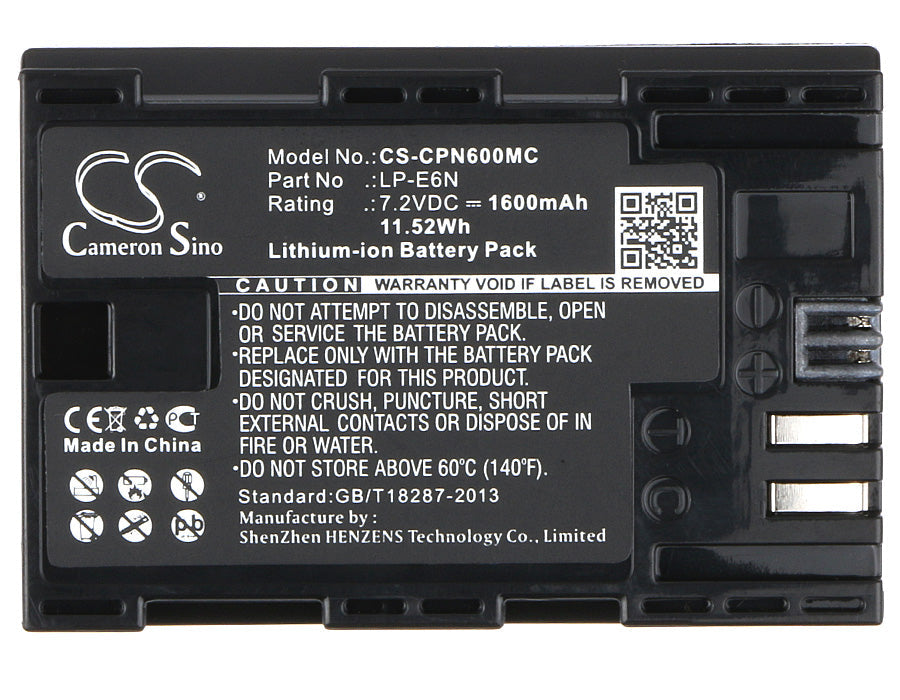 Replacement Battery for Canon  EOS 5D Mark II – Camera – 1600mAh / 11.52Wh / 7.2V