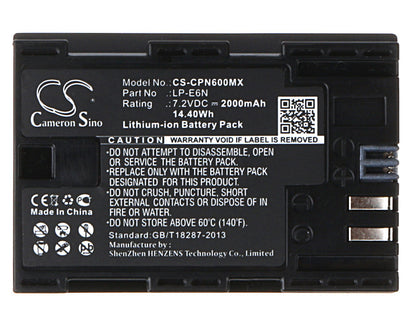Replacement Battery for Canon  EOS 5D Mark II – Camera – 2000mAh / 14.40Wh / 7.2V