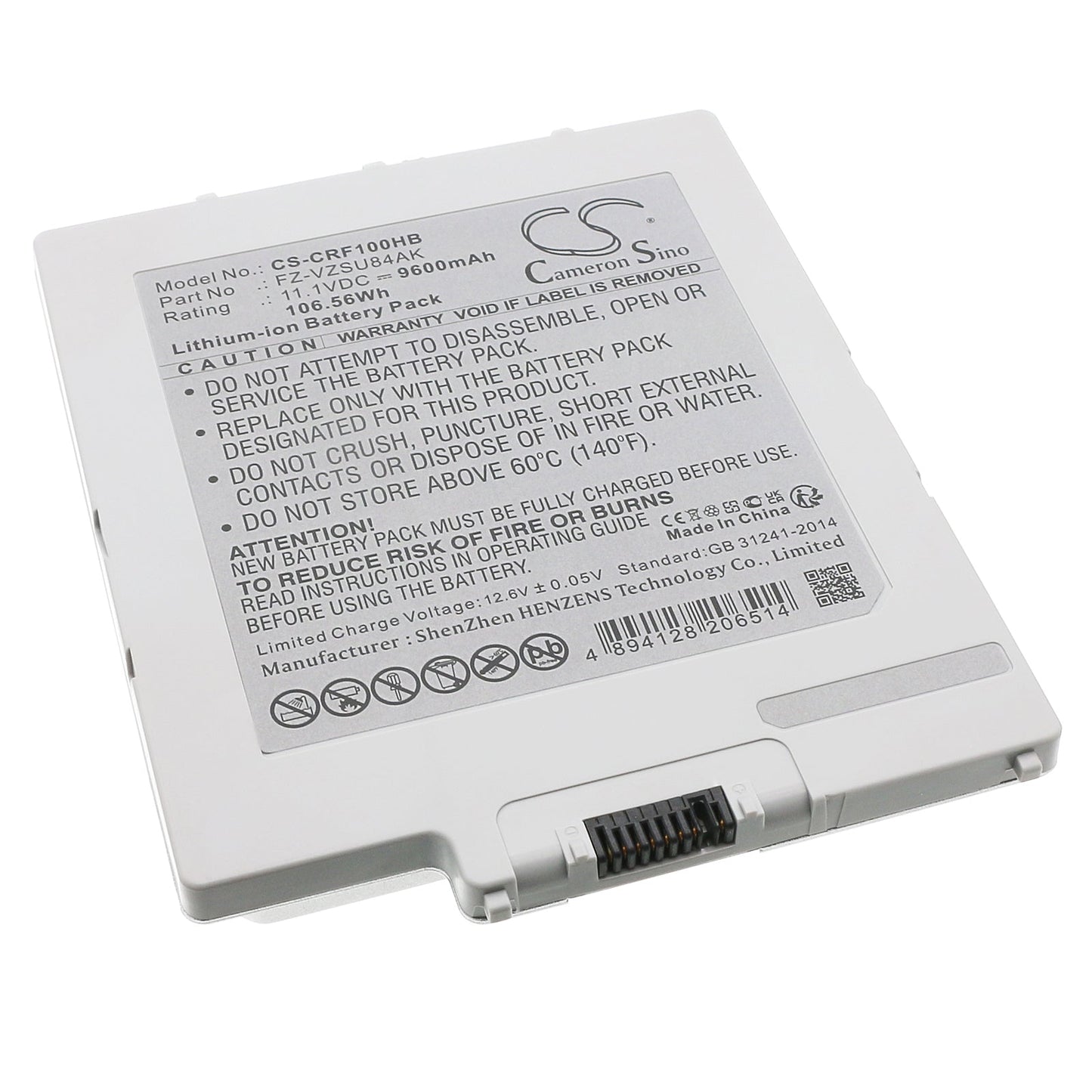 Replacement Battery for Panasonic  FZ-G1A – Notebook, Laptop – 9600mAh / 106.56Wh / 11.1V