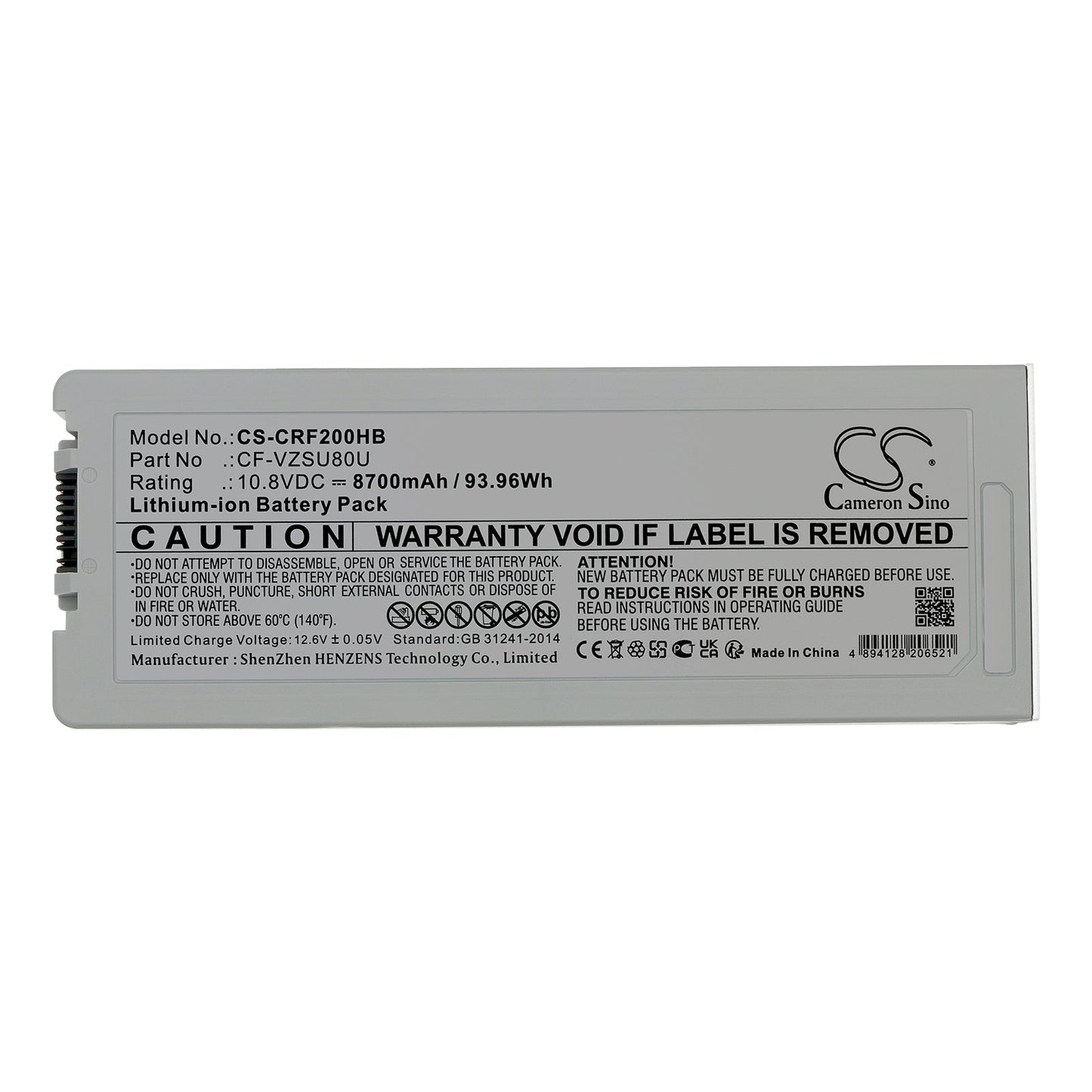 Replacement Battery for Panasonic  Toughbook CF-C2 – Notebook, Laptop – 8700mAh / 93.96Wh / 10.8V