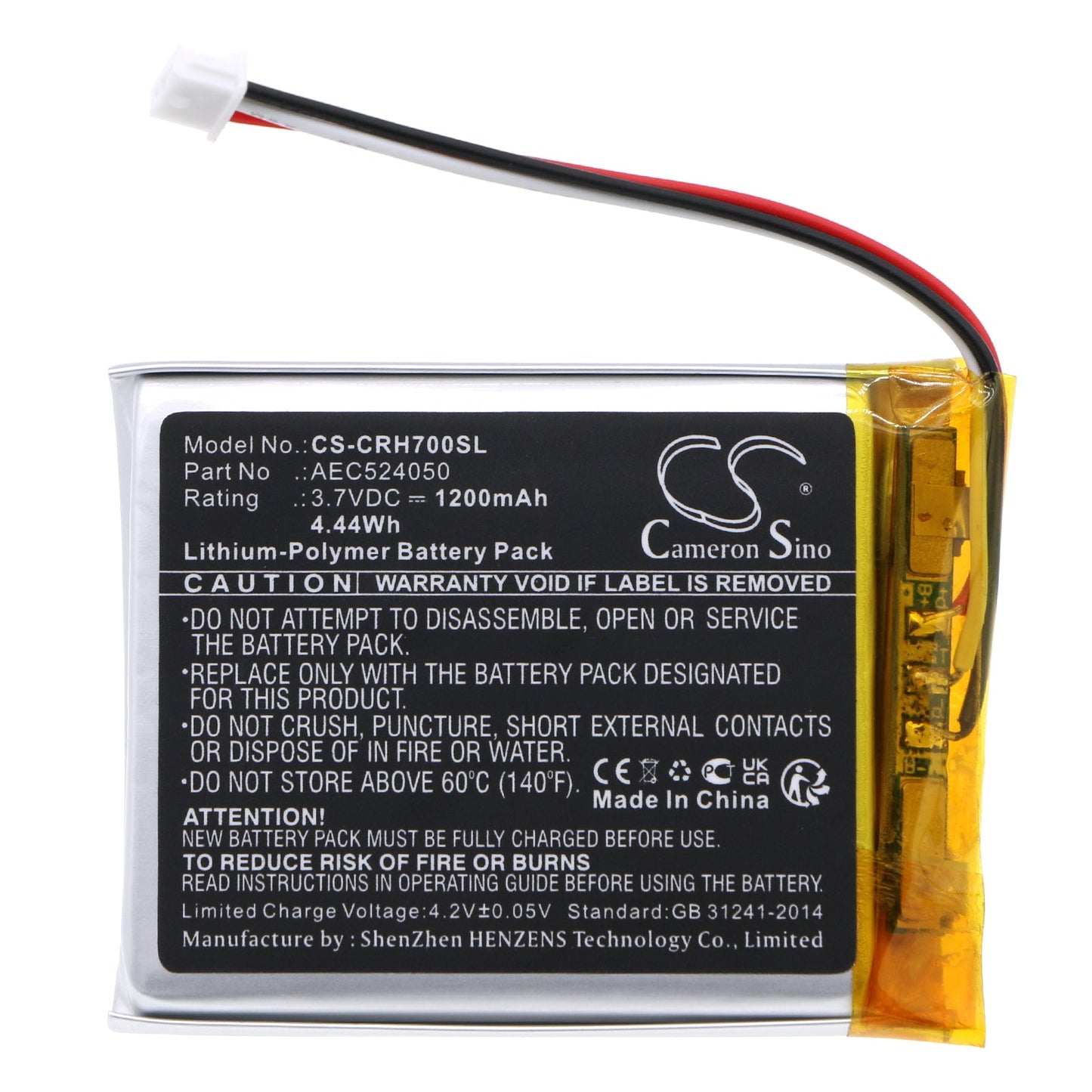 Replacement Battery for CORSAIR   HS70 SE Void Pro RGB – Wireless Headset – 1200mAh / 4.44Wh / 3.7V