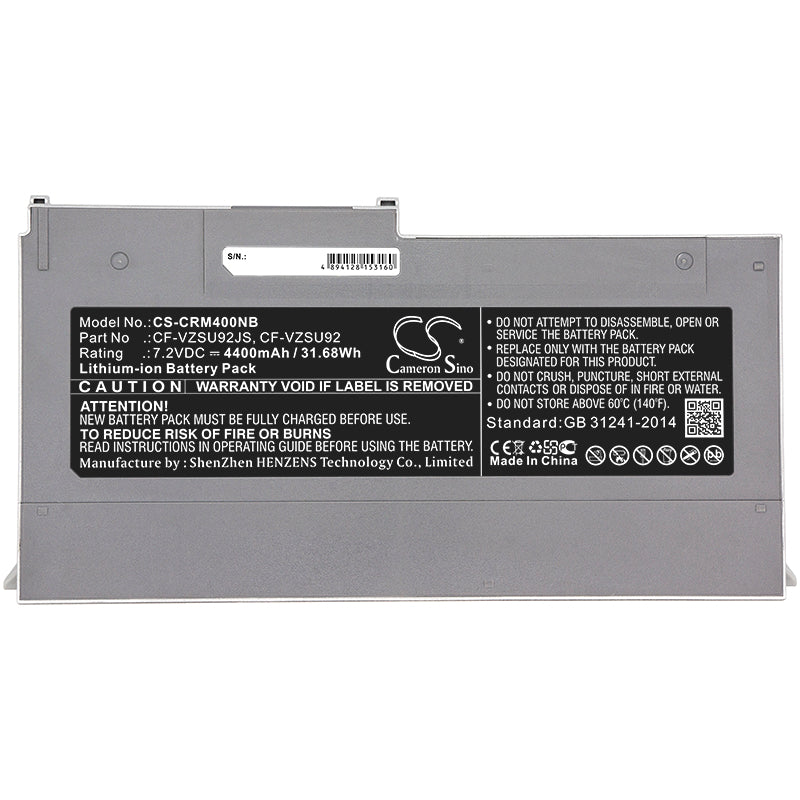 Replacement Battery for Panasonic  CF-MX3 – Notebook, Laptop – 4400mAh / 31.68Wh / 7.2V