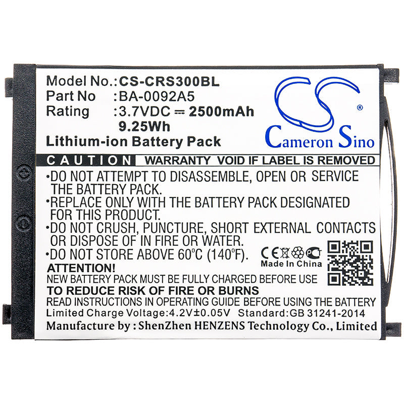 Replacement Battery for CipherLAB  RS30 – Barcode Scanner – 2500mAh / 9.25Wh / 3.7V