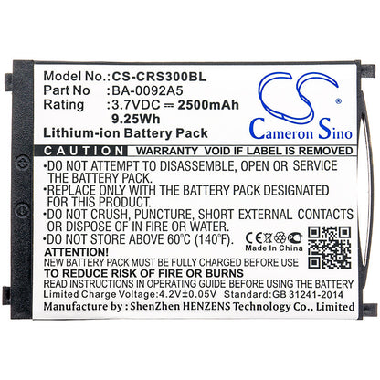 Replacement Battery for CipherLAB  RS30 – Barcode Scanner – 2500mAh / 9.25Wh / 3.7V