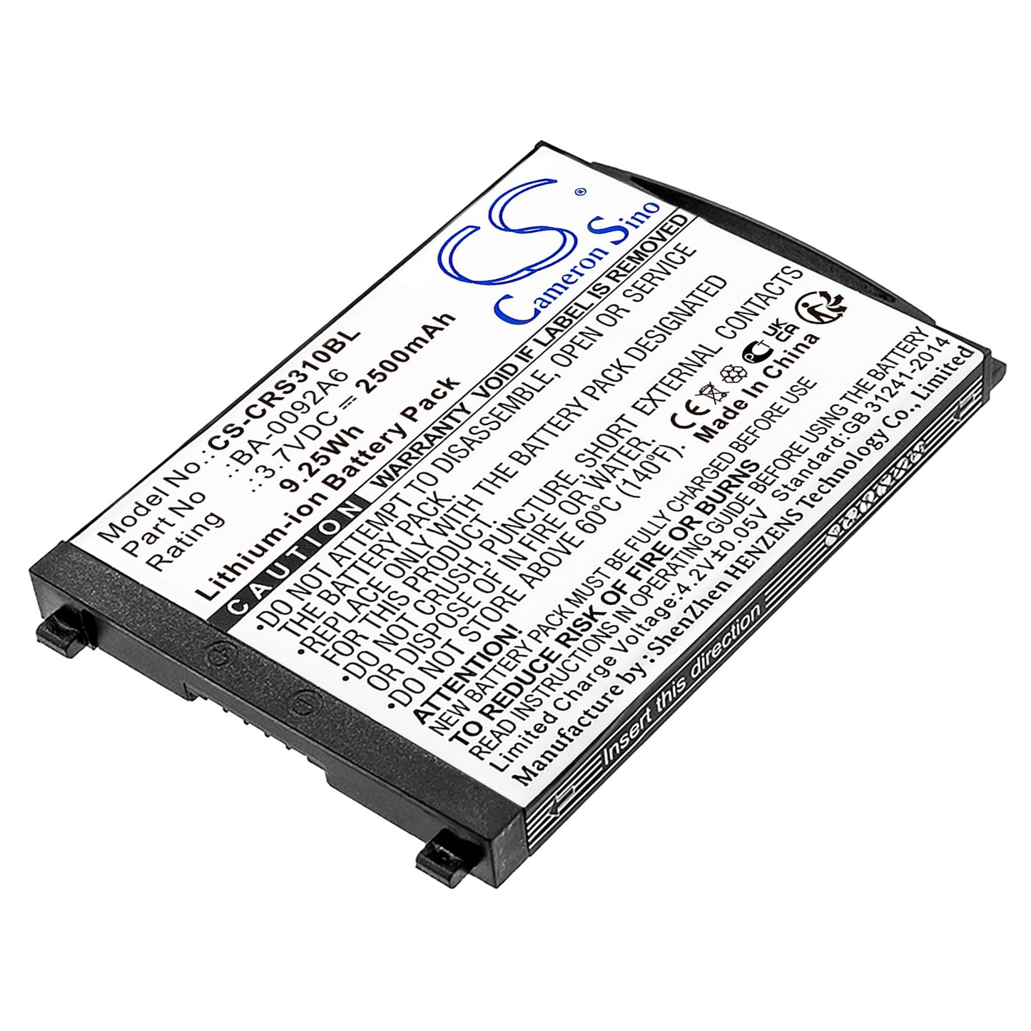 Replacement Battery for CipherLAB  RS31 – Barcode Scanner – 2500mAh / 9.25Wh / 3.7V