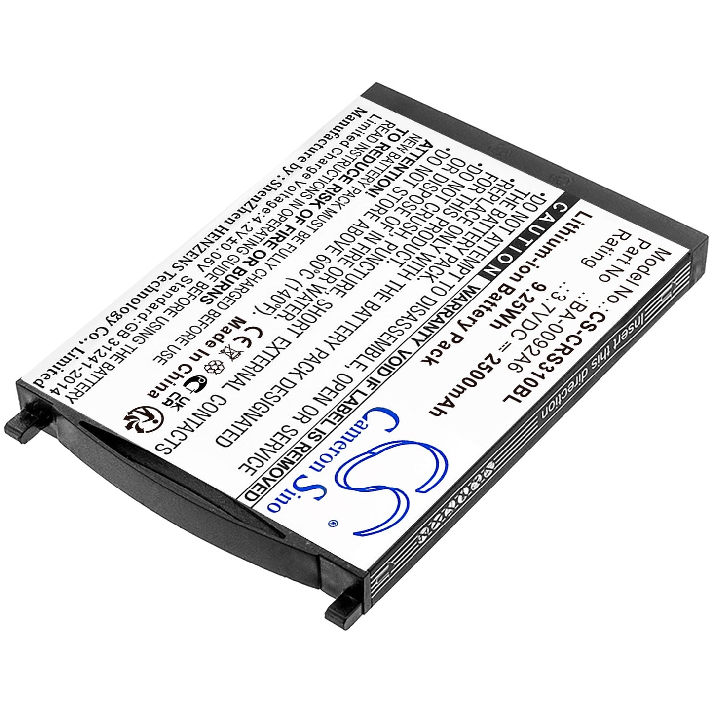 Replacement Battery for CipherLAB  RS31 – Barcode Scanner – 2500mAh / 9.25Wh / 3.7V