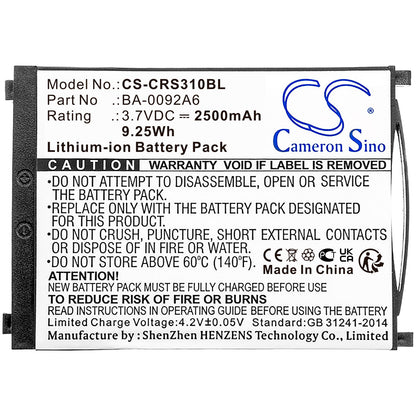 Replacement Battery for CipherLAB  RS31 – Barcode Scanner – 2500mAh / 9.25Wh / 3.7V