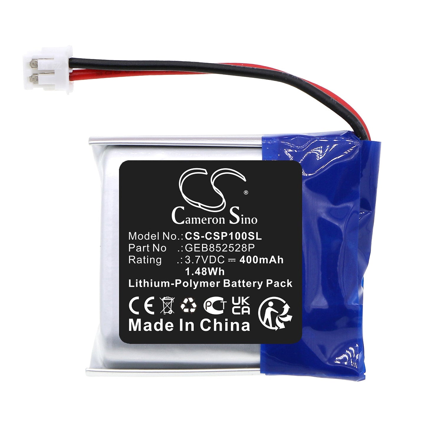 Replacement Battery for Conversor  Pro Receiver – Wireless Headset – 400mAh / 1.48Wh / 3.7V