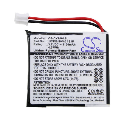 Replacement Battery for Coyote  Plus – GPS, Navigator – 1100mAh / 4.07Wh / 3.7V