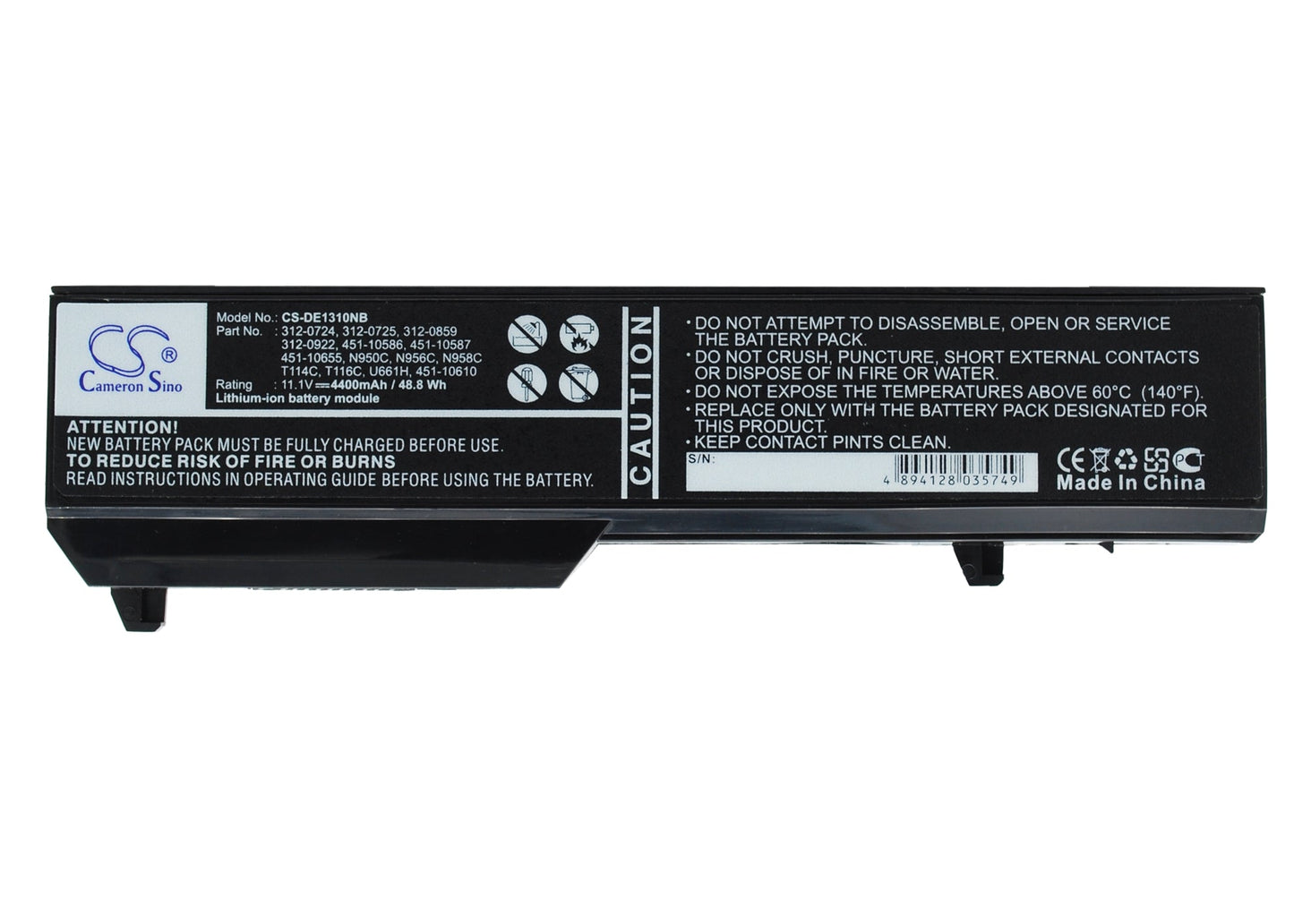 Replacement Battery for DELL  Vostro 1310 – Notebook, Laptop – 4400mAh/48.8Wh / 11.1V