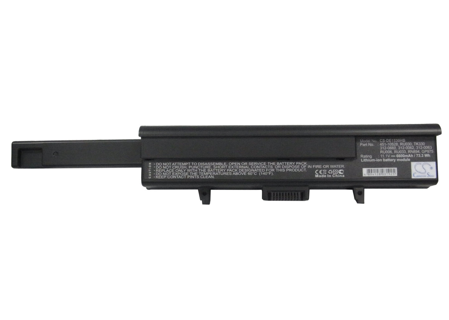 Replacement Battery for DELL  XPS M1500 – Notebook, Laptop – 6600mAh/73.26Wh / 11.1V