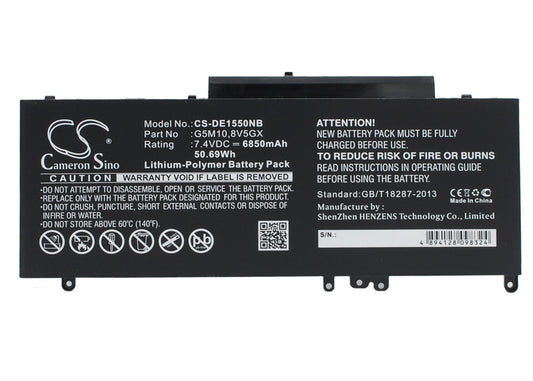 Replacement Battery for DELL  Latitude 14 5000 – Notebook, Laptop – 6850mAh / 50.69Wh / 7.4V