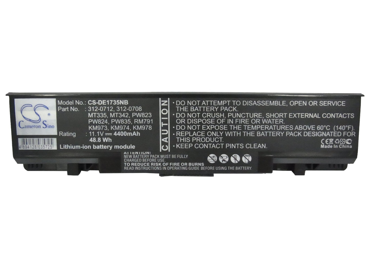 Replacement Battery for DELL  Studio 1735 – Notebook, Laptop – 4400mAh / 11.1V