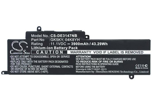 Replacement Battery for DELL  INS13WD-3308T – Notebook, Laptop – 3900mAh / 43.29Wh / 11.1V