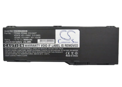 Replacement Battery for DELL  Inspiron 1501 – Notebook, Laptop – 6600mAh / 73.26Wh / 11.1V