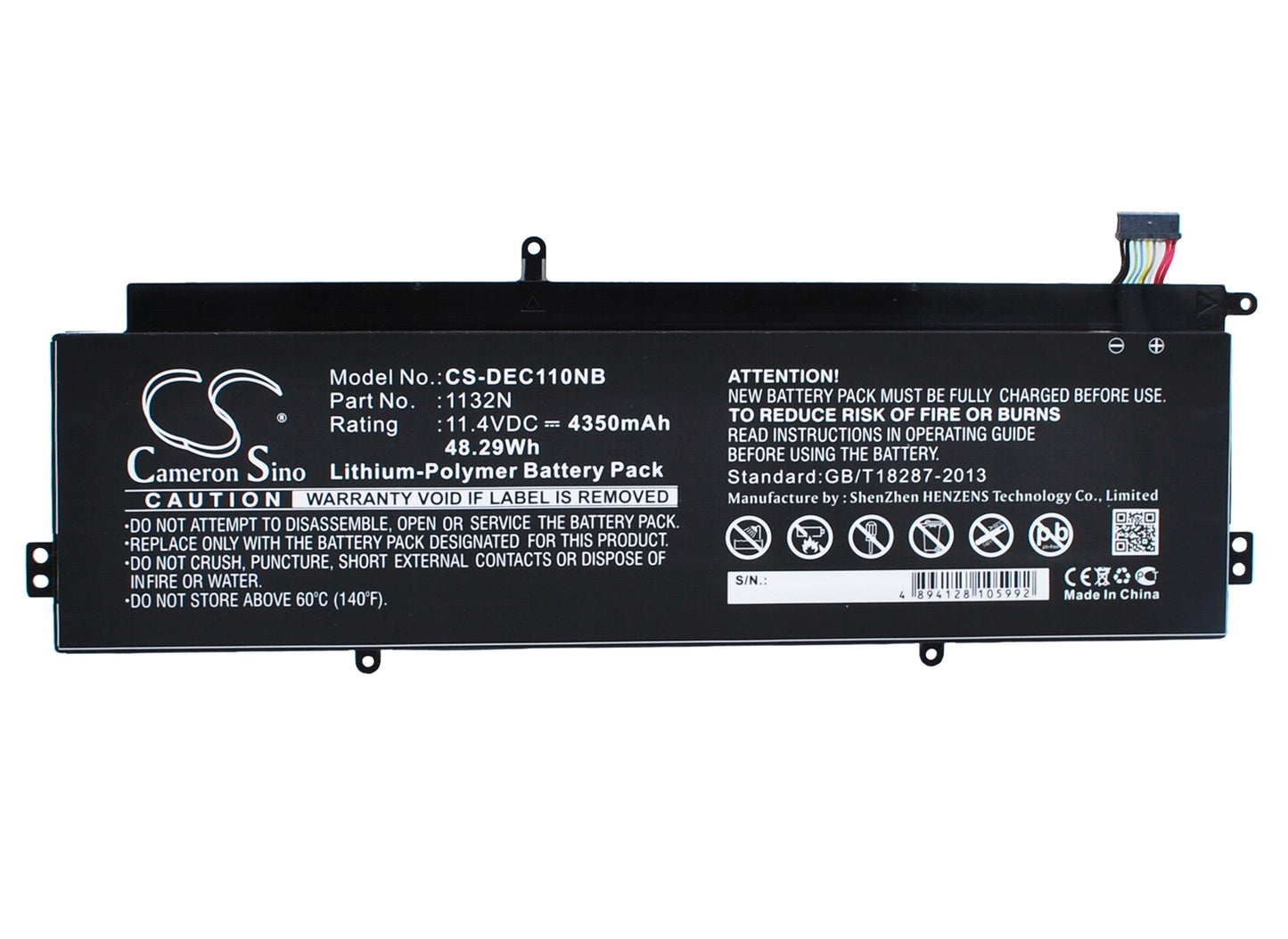 Replacement Battery for DELL  Chromebook 11 – Notebook, Laptop – 4350mAh / 49.59Wh / 11.4V