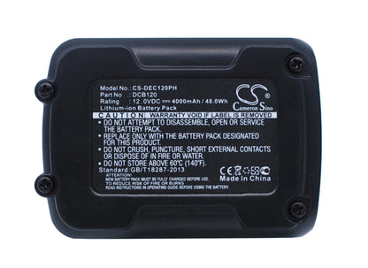 Replacement Battery for DeWalt  120V MAX – Power Tools – 4000mAh / 48.00Wh / 12.0V