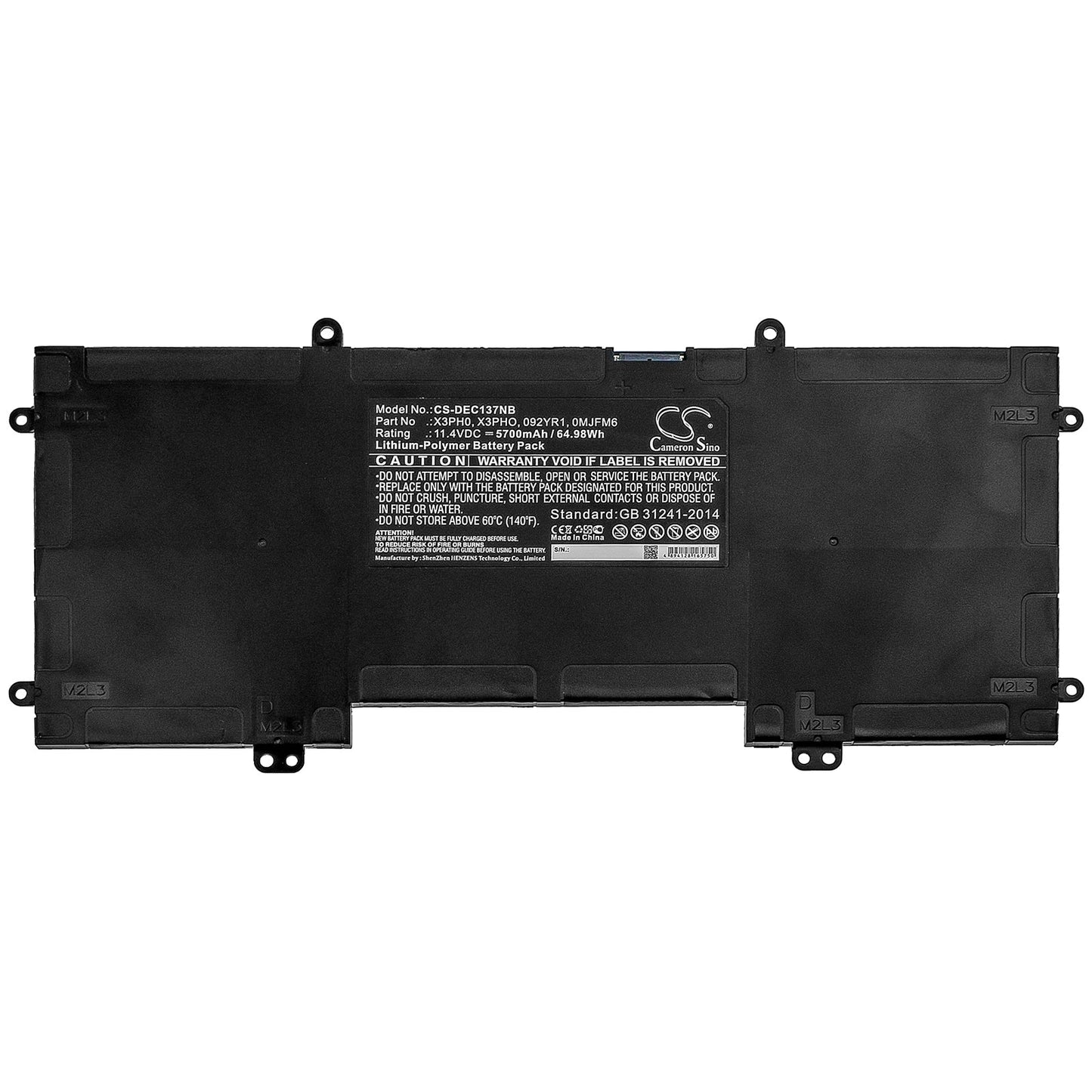 Replacement Battery for DELL  Chromebook 13 7310 – Notebook, Laptop – 5700mAh / 64.98Wh / 11.4V