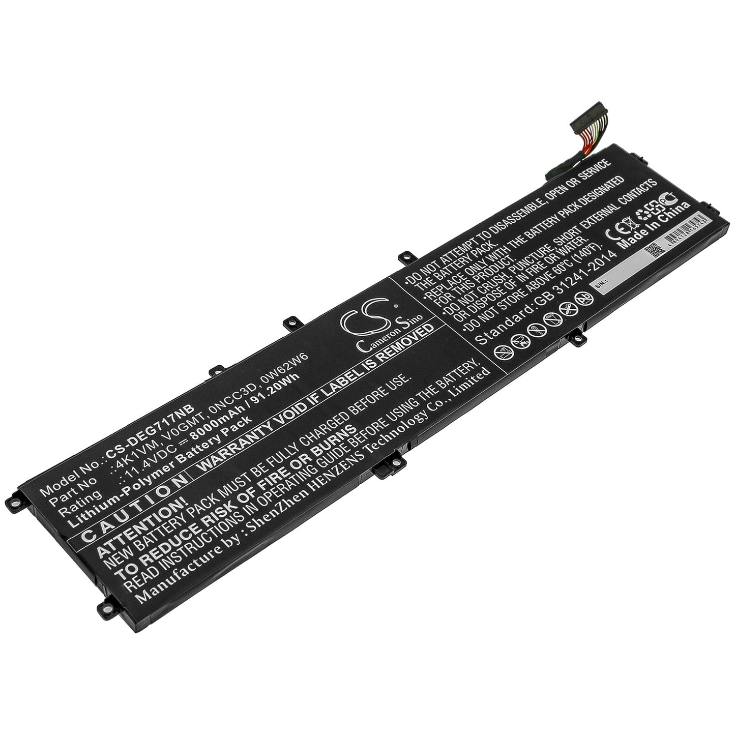 Replacement Battery for DELL  G7 17 7700 – Notebook, Laptop – 8000mAh / 91.20Wh / 11.4V
