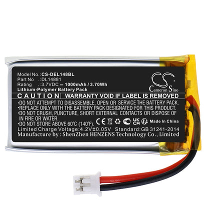 Replacement Battery for Deli  14951w – Barcode Scanner – 1000mAh / 3.70Wh / 3.7V