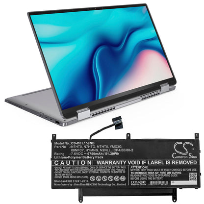 Replacement Battery for DELL  Latitude 15 9510 06DF2 – Notebook, Laptop – 6750mAh / 51.30Wh / 7.6V