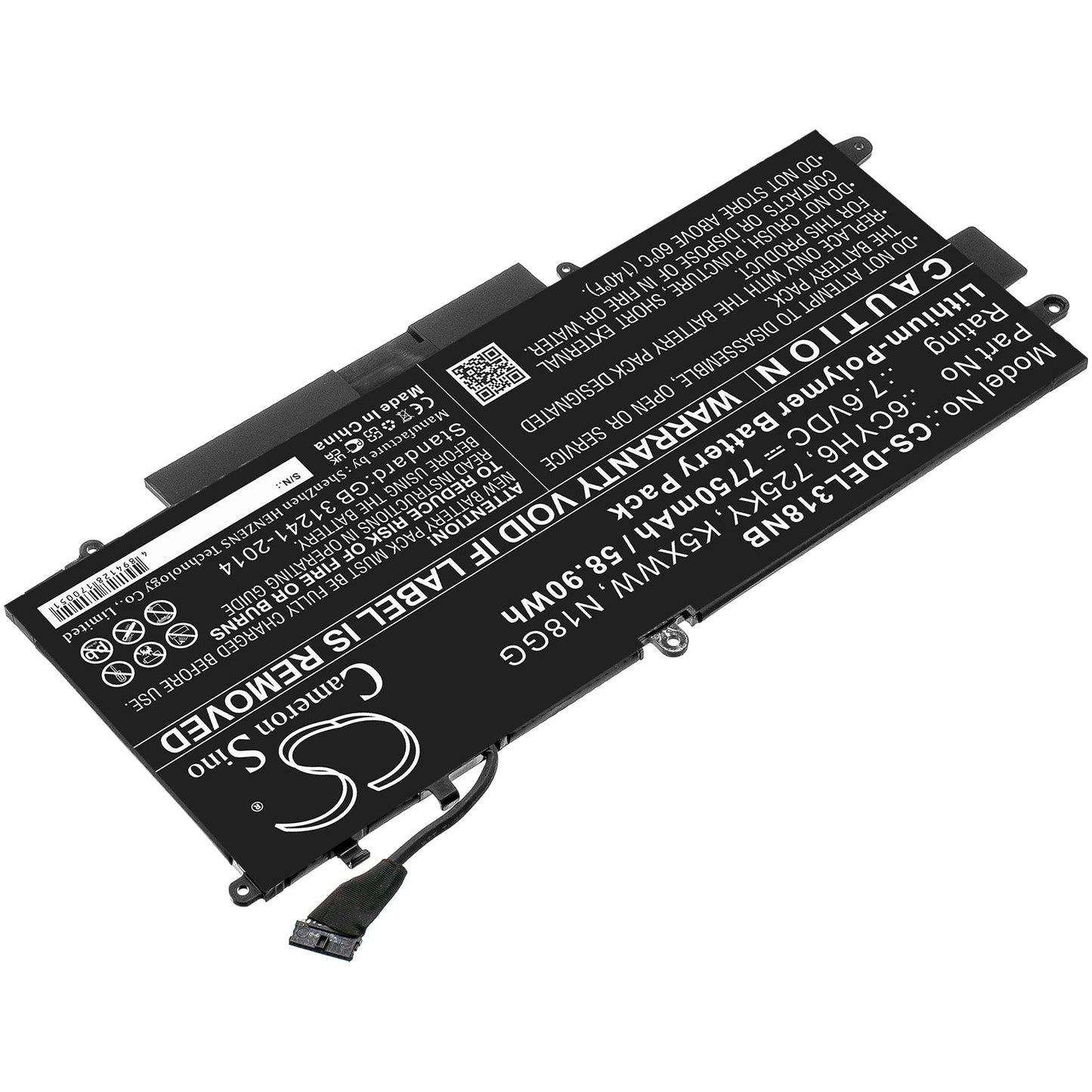 Replacement Battery for DELL  Latitude 12 5289 – Notebook, Laptop – 7750mAh / 58.90Wh / 7.6V