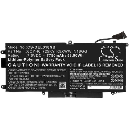 Replacement Battery for DELL  Latitude 12 5289 – Notebook, Laptop – 7750mAh / 58.90Wh / 7.6V
