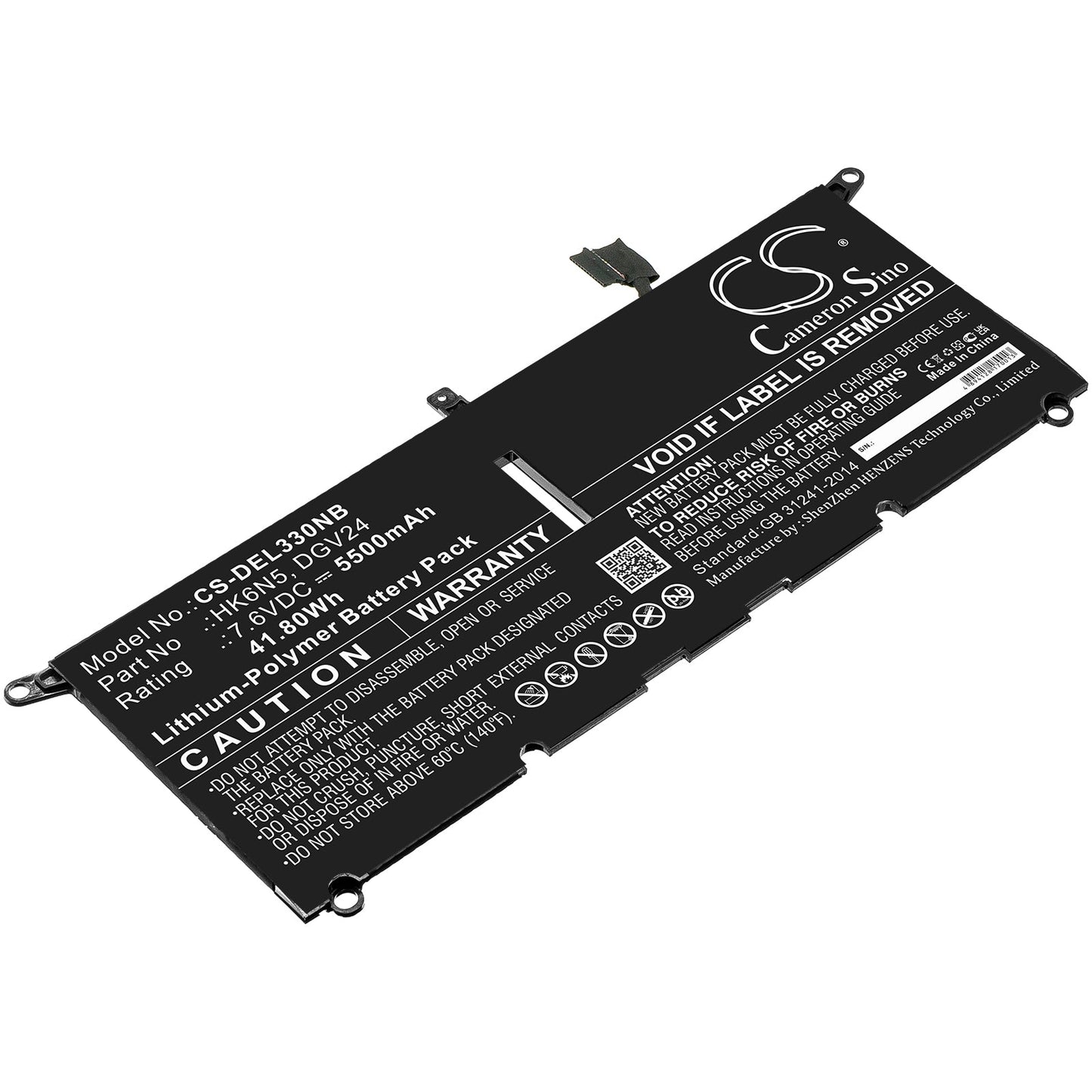 Replacement Battery for DELL  Inspiron 13 5000 5390 – Notebook, Laptop – 5500mAh / 41.80Wh / 7.6V