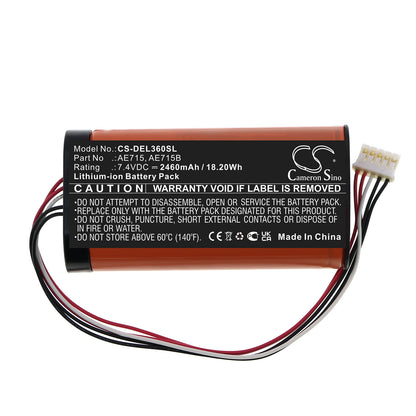 Replacement Battery for DELL  Wireless 360 Speaker – 2460mAh / 18.20Wh
