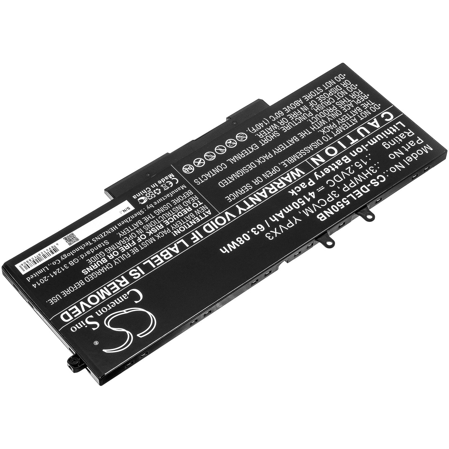 Replacement Battery for DELL  Latitude 14 5410 – Notebook, Laptop – 4150mAh / 63.08Wh / 15.2V