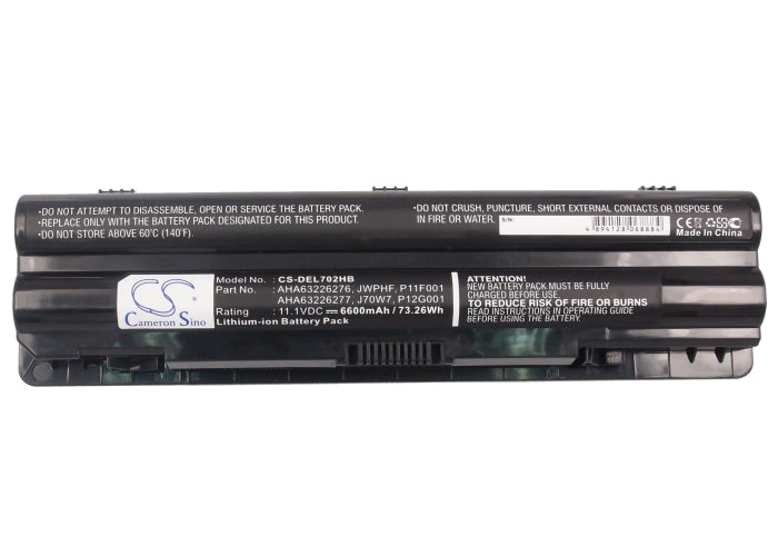 Replacement Battery for DELL  XPS 14 – Notebook, Laptop – 6600mAh / 73.26Wh / 11.1V