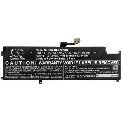 Replacement Battery for DELL  Latitude 13 7370 – Notebook, Laptop – 5650mAh / 42.94Wh / 7.6V