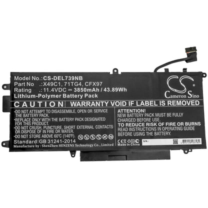 Replacement Battery for DELL  Latitude 5289 2-in-1 – Notebook, Laptop – 3850mAh / 43.89Wh / 11.4V
