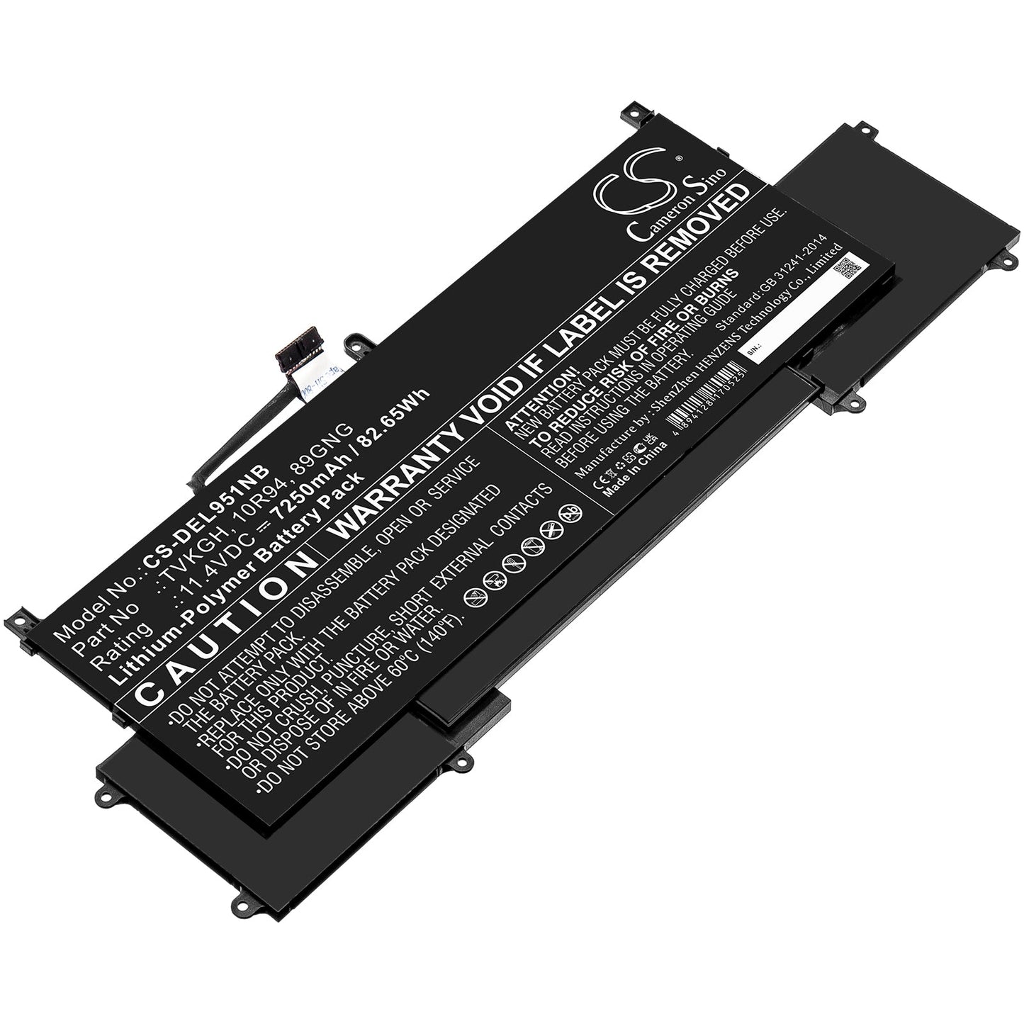Replacement Battery for DELL  Latitude 9510 2-in-1 – Notebook, Laptop – 7250mAh / 82.65Wh / 11.4V