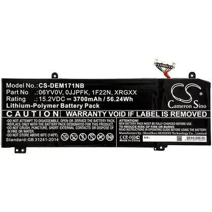 Replacement Battery for DELL  ALIENWARE 2018 orion M15 – Notebook, Laptop – 3700mAh / 56.24Wh / 15.2V