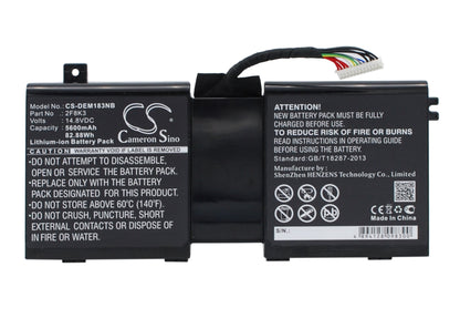 Replacement Battery for DELL  Alienware 1 – Notebook, Laptop – 5600mAh / 82.88Wh / 14.8V