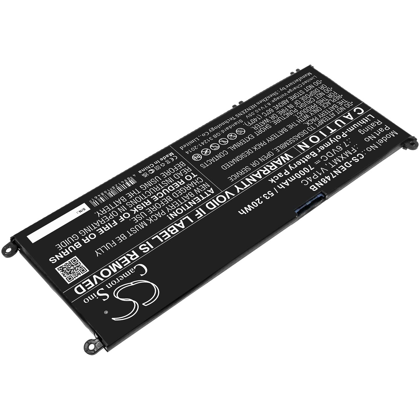 Replacement Battery for DELL  Chromebook 13 3380 – Notebook, Laptop – 7000mAh / 53.20Wh / 7.6V