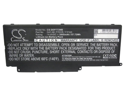 Replacement Battery for DELL  Inspiron 14 – Notebook, Laptop – 3900mAh / 57.72Wh / 14.8V