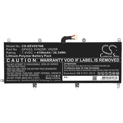 Replacement Battery for DELL  Venue 10 Pro – Notebook, Laptop – 4100mAh / 30.34Wh / 7.4V