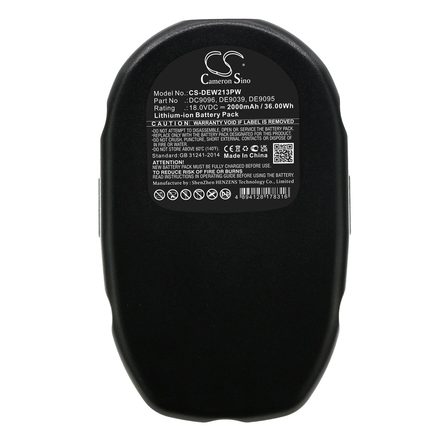 Replacement Battery for DeWalt  DC020 – Power Tools – 2000mAh / 36.00Wh / 18.0V