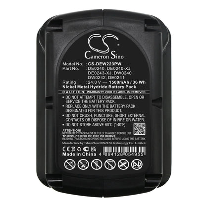 Replacement Battery for DeWalt  DC222KA – Power Tools – 1500mAh / 24.0V