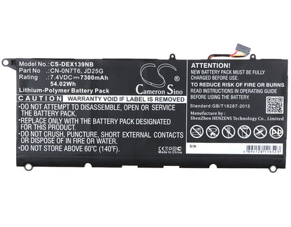 Replacement Battery for DELL  XPS 13 2015 9343 – Notebook, Laptop – 7300mAh / 54.02Wh / 7.4V