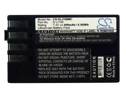 Replacement Battery for PENTAX  K2 – Camera – 900mAh / 6.66Wh / 7.4V