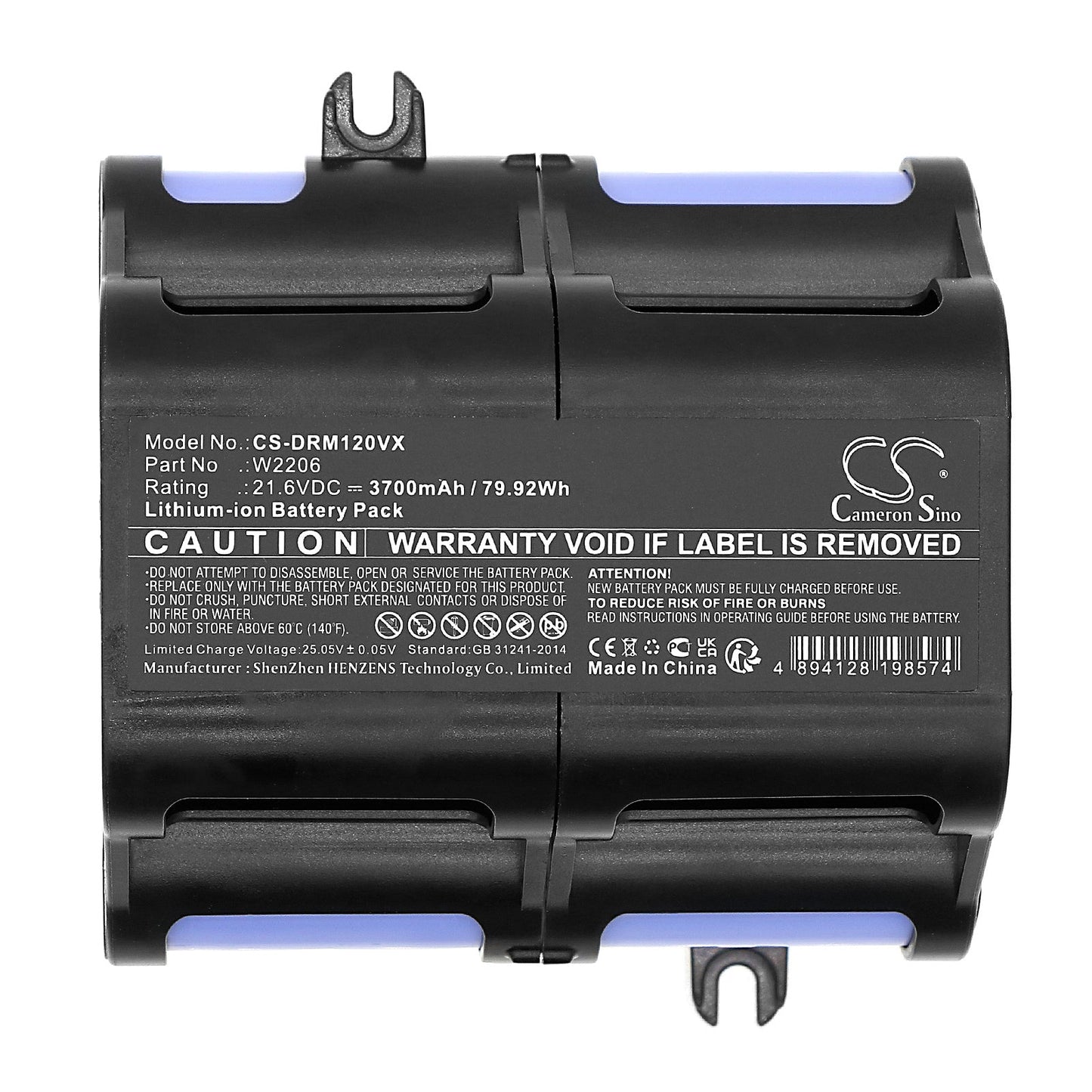 Replacement Battery for Dreame  M12 – Vacuum – 3700mAh / 79.92Wh / 21.6V