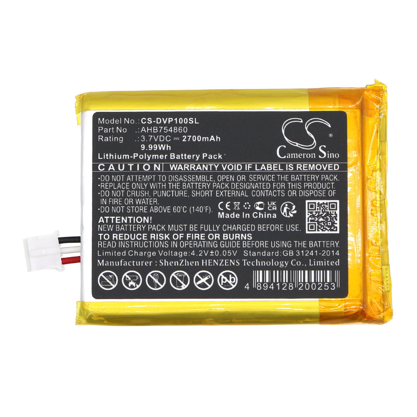 Replacement Battery for Divoom  Ditoo Pro – 2700mAh / 9.99Wh
