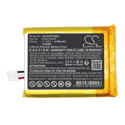 Replacement Battery for Divoom  Ditoo Pro – Speaker – 2700mAh / 9.99Wh / 3.7V