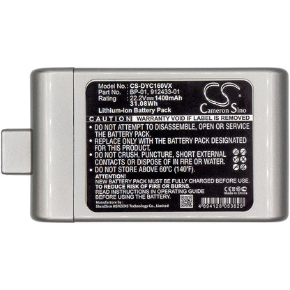 Replacement Battery for Dyson  D12 Cordless Vacuum – Vacuum – 1400mAh / 31.08Wh / 22.2V